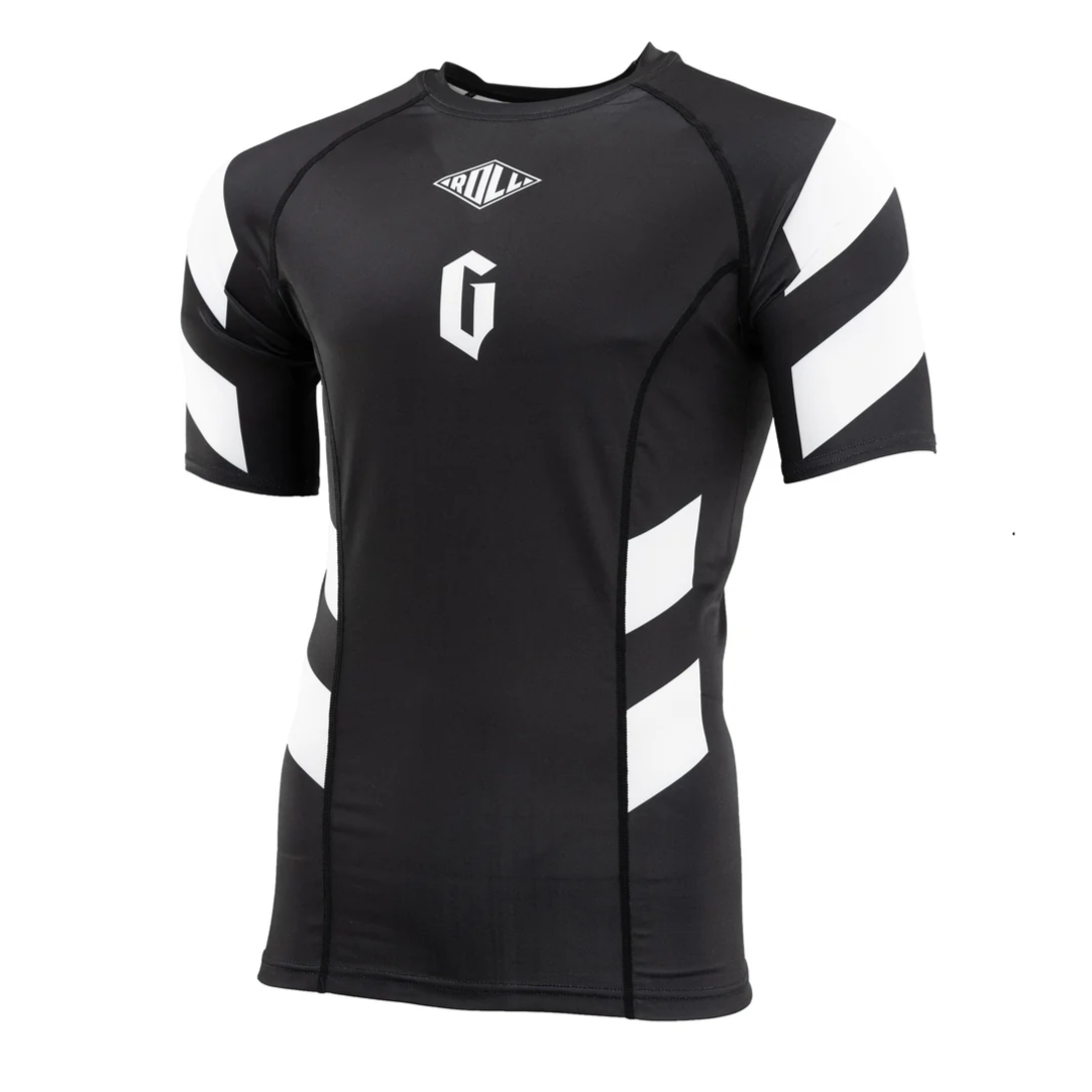 GAMENESS RASHGUARD PRO RANK S/S BLACK/WHITE