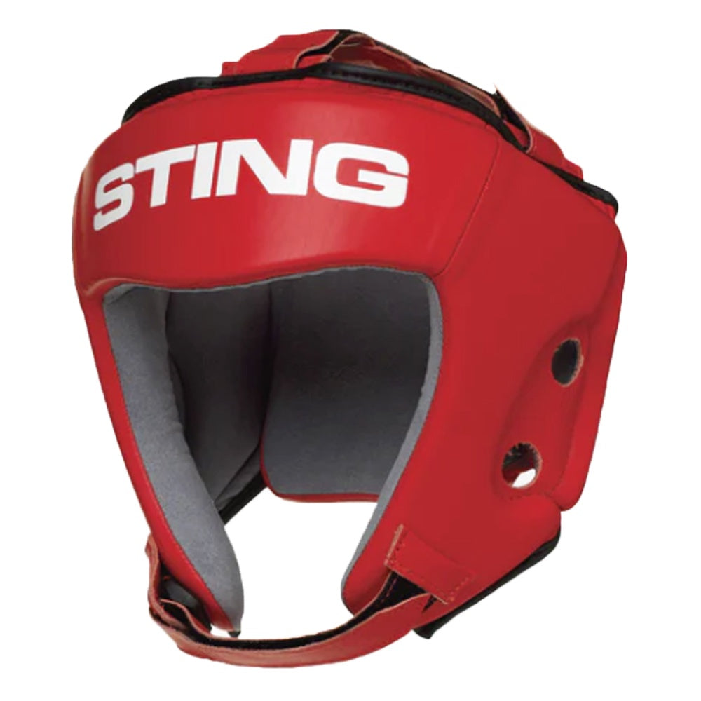 STING HEADGEAR USA BOXING APPROVED OPEN FACE RED