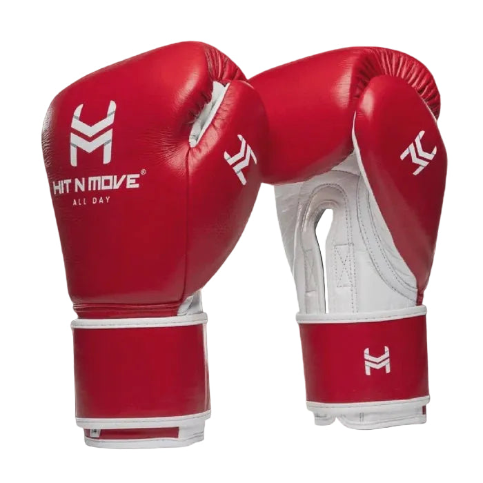 HIT N MOVE GLOVES AGILITY PRO GRIP HOOK & LOOP RED/WHITE