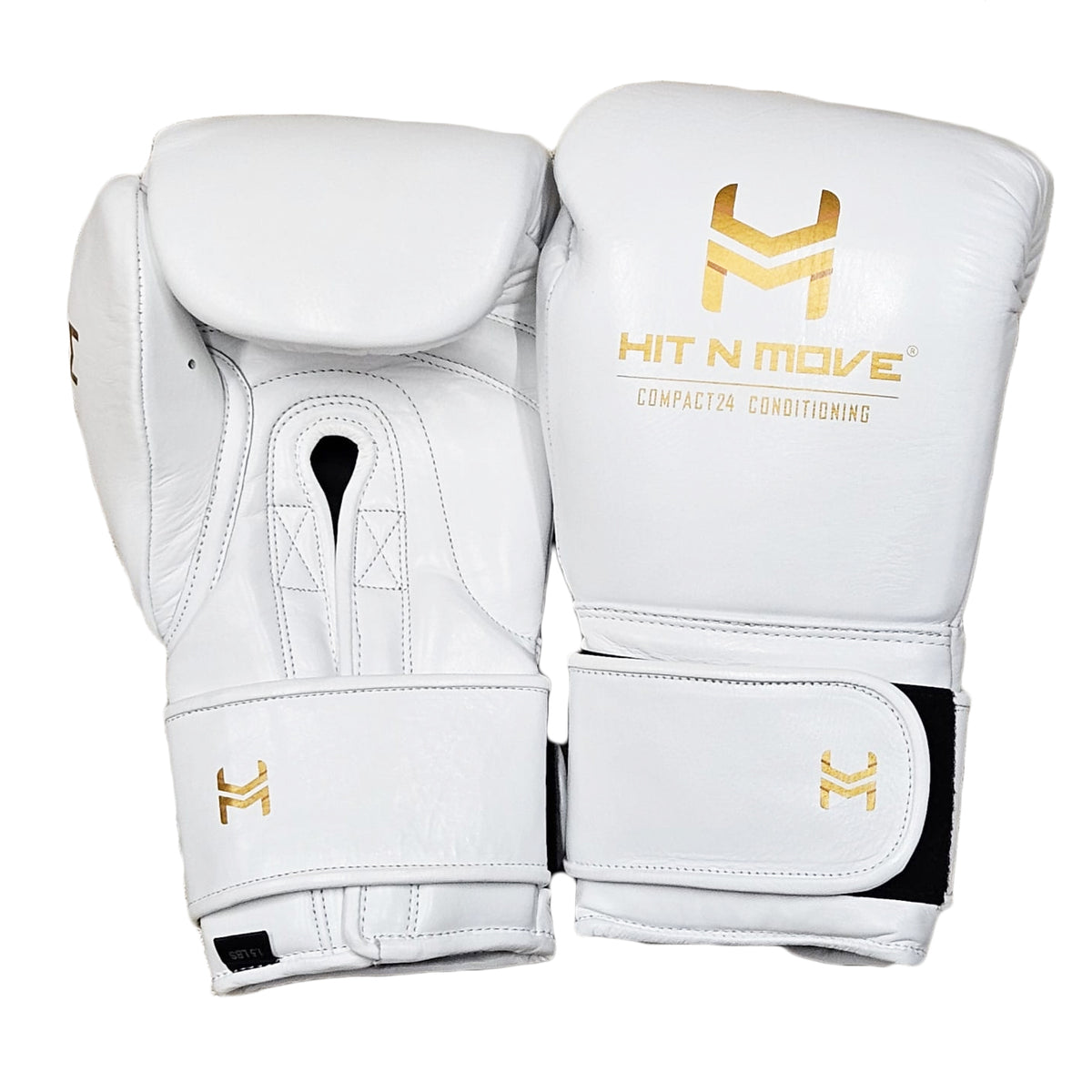 HIT N MOVE GLOVES CONDITIONING 24OZ HOOK & LOOP WHITE/GOLD