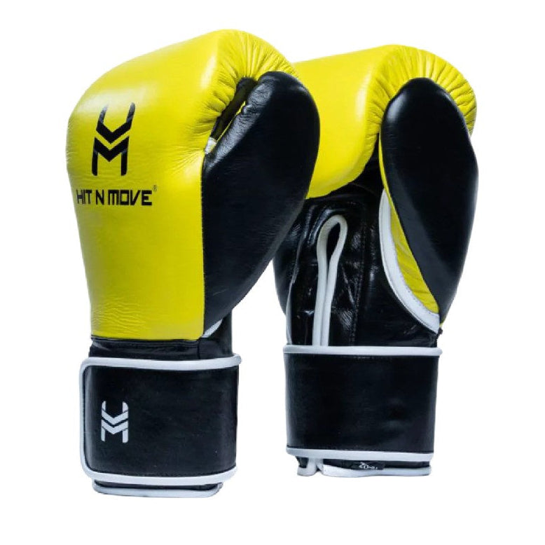 HIT N MOVE GLOVES HORSE HAIR HOOK & LOOP YELLOW /BLACK