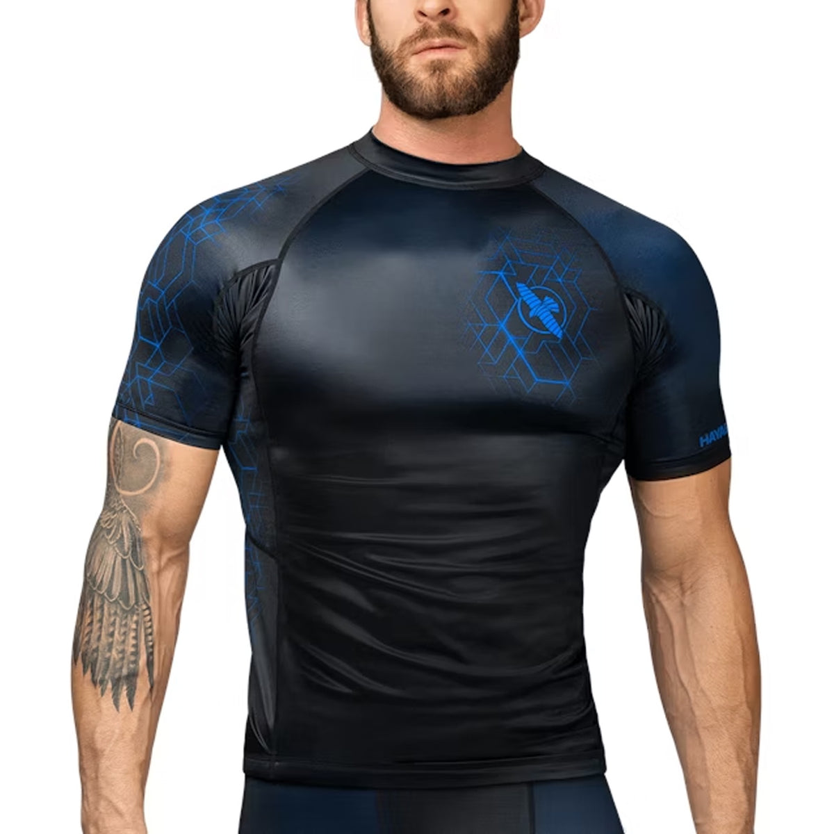 HAYABUSA RASHGUARD GEO S/S BLACK/BLUE