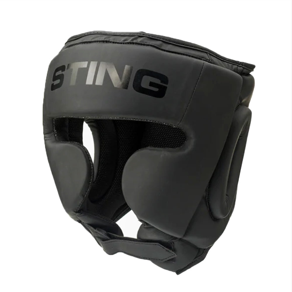 STING HEADGEAR USA BOXING MASTERS LEATHER BLACK