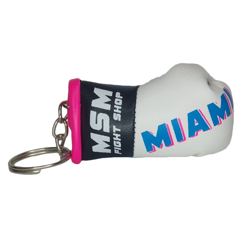 MSM MINI BOXING GLOVES KEY CHAIN MIAMI WHITE