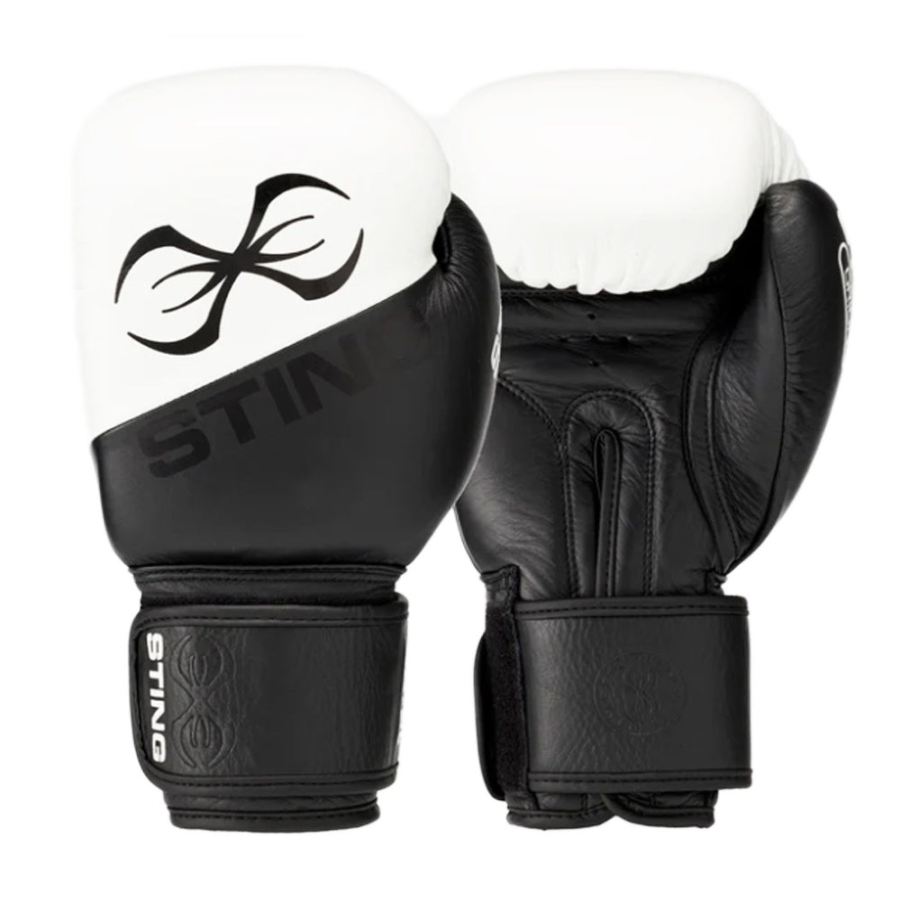 STING BOXING GLOVES ORION HOOK LOOP BLACK WHITE