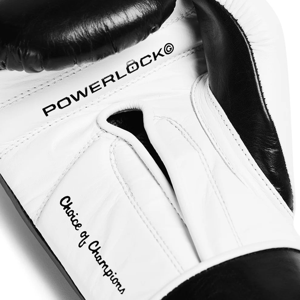 EVERLAST GLOVES POWERLOCK HOOK & LOOP OG PRO TRAINING LEATHER BLACK