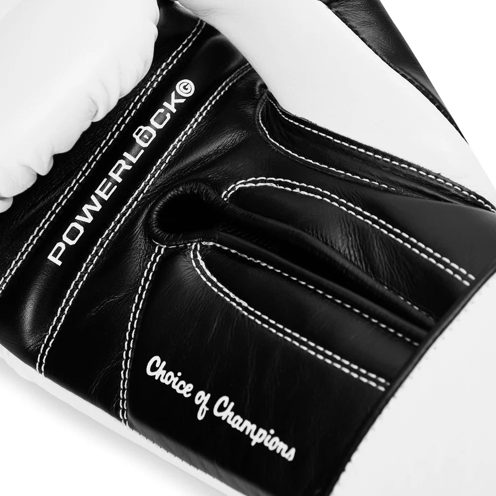 EVERLAST GLOVES POWERLOCK OG PRO TRAINING LEATHER HOOK & LOOP WHITE