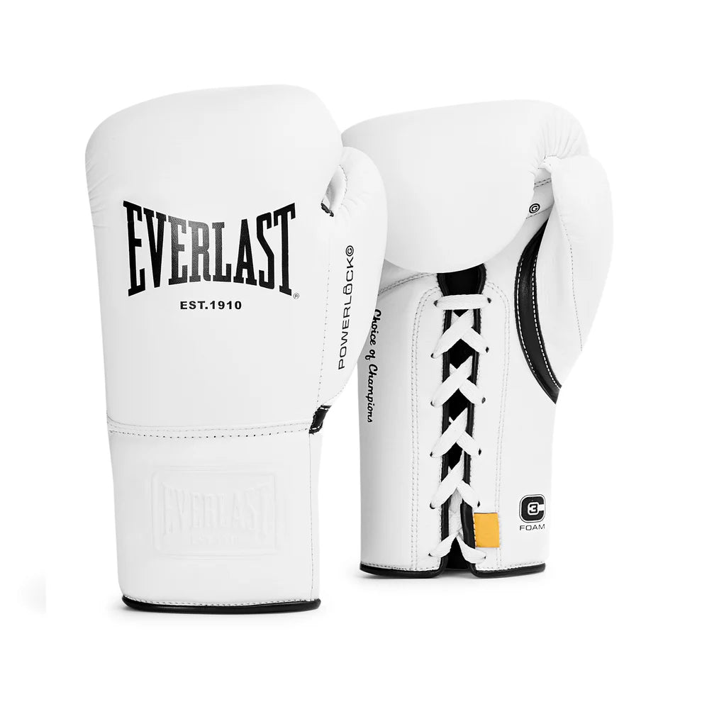 EVERLAST GLOVES LACE POWERLOCK OG PRO FIGHT LEATHER WHITE