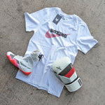 NIKE SHIRT MEN'S BOXING RAWDACIOUS TEE WHITE/RED/BLACK