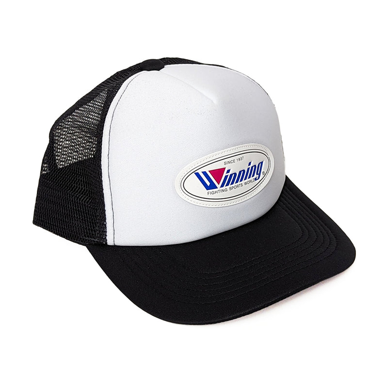 WINNING HAT LOGO TRUCKER CAP BLACK / WHITE