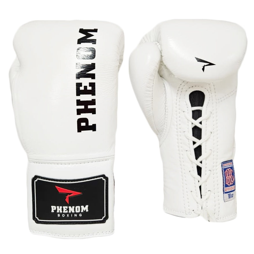 PHENOM BOXING FIGHT GLOVES XDF-210 LACE WHITE