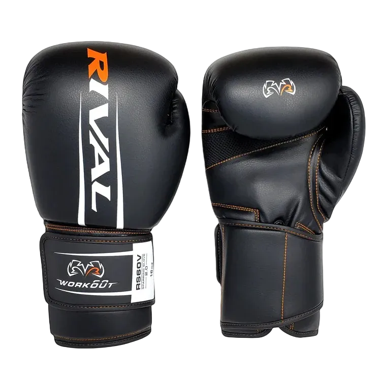 RIVAL GLOVES RS60V SPARRING GLOVE 2.0 HOOK LOOP BLACK