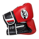 VICTORY GLOVES SAVAGE V2 LEATHER HOOK AND LOOP RED/BLACK/WHITE