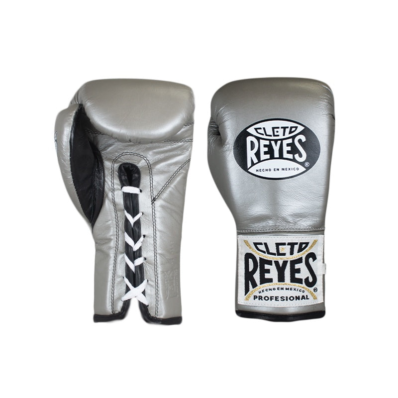 CLETO REYES FIGHT GLOVES SAFETEC BOXING LACE  SILVER