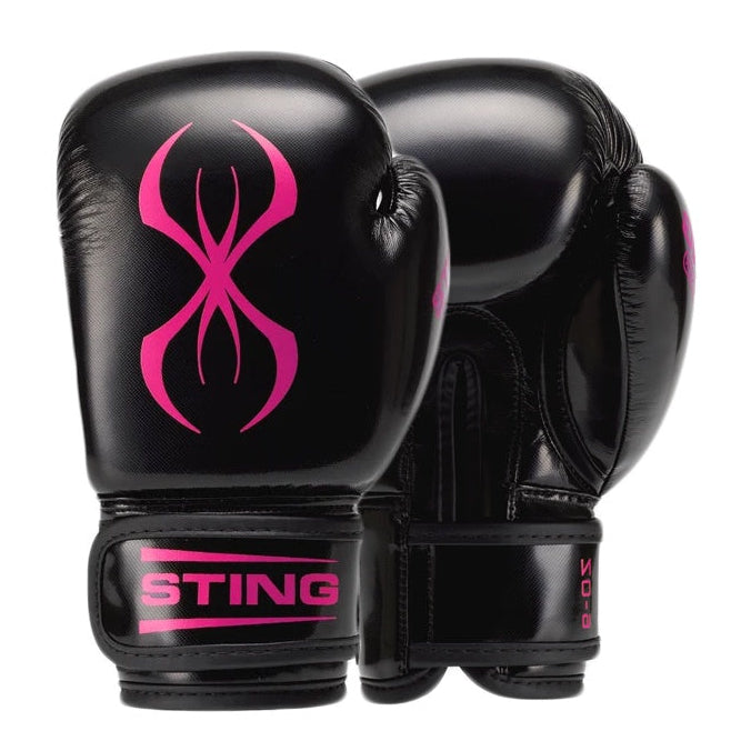 STING BOXING GLOVES ARMA JUNIOR BLACK/PINK 6OZ