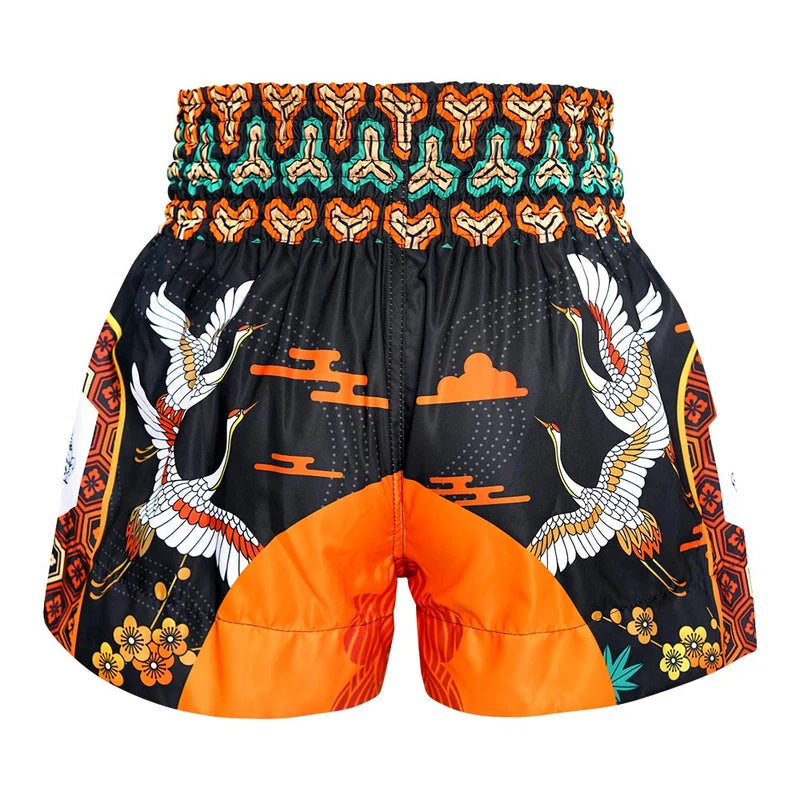 TUFF MUAY THAI SHORTS AUTUMN SUNRAY BLACK/ORANGE