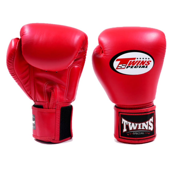 TWINS GLOVES LEATHER HOOK AND LOOP RED