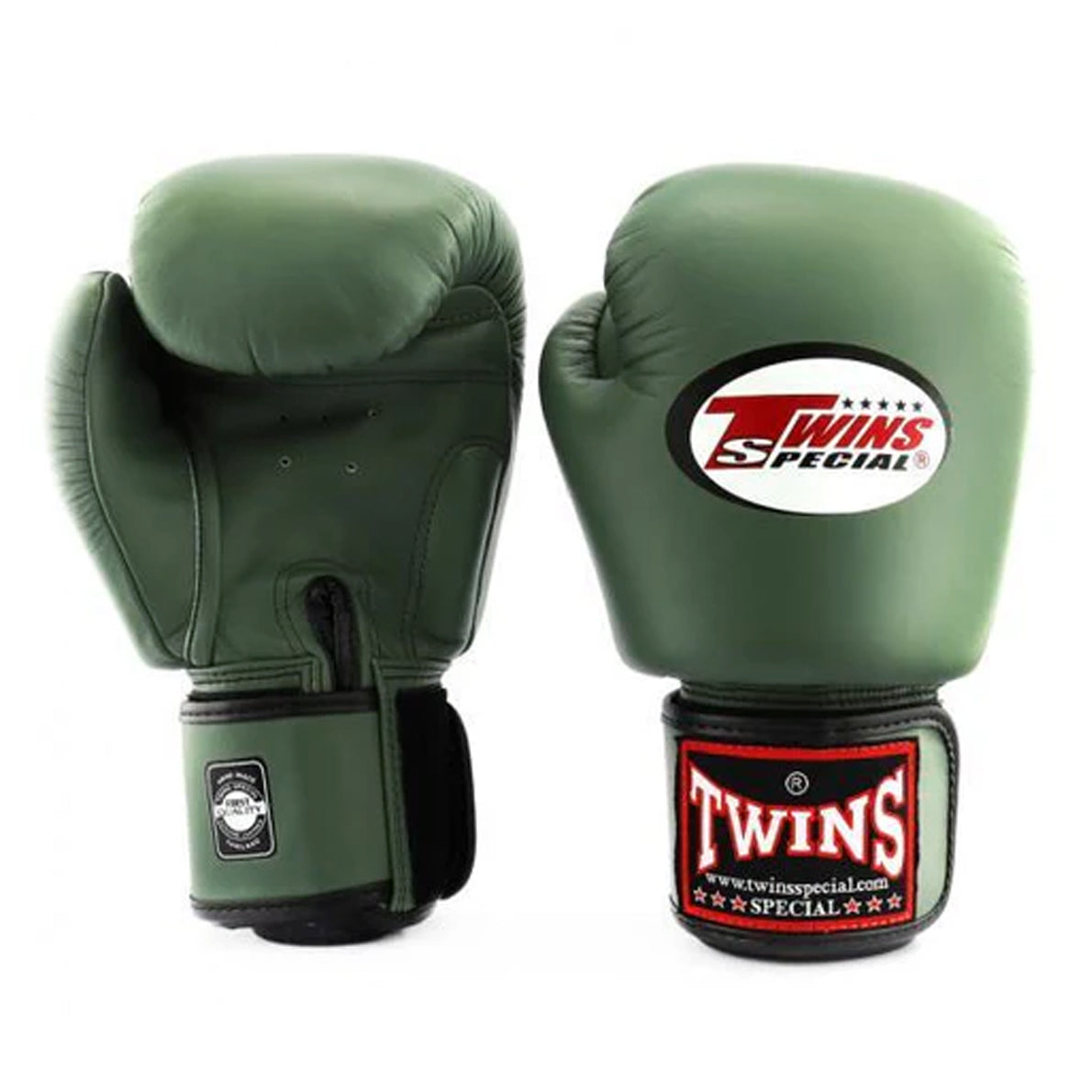 TWINS GLOVES LEATHER HOOK AND LOOP OLIVE GREEN