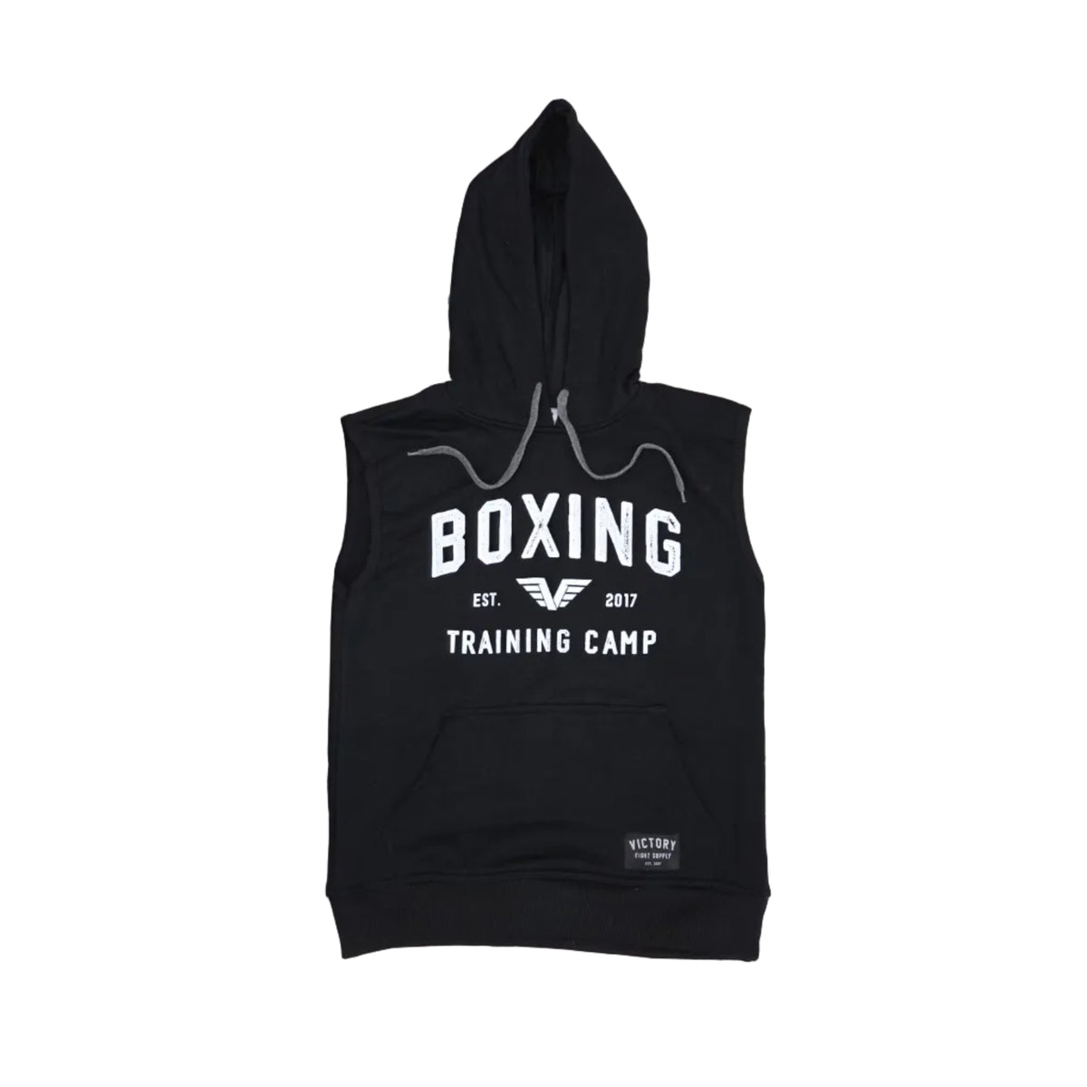VICTORY SLEEVELESS HOODIE BOXING TRAINING CAMP BLACK