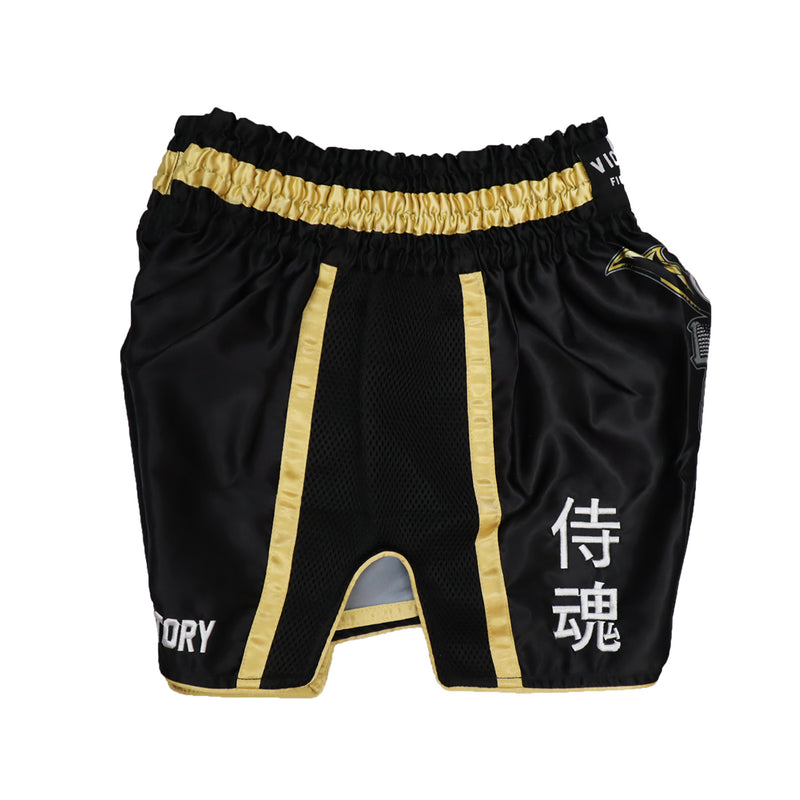 VICTORY MUAY THAI SHORTS SAMURAI BLACK/GOLD