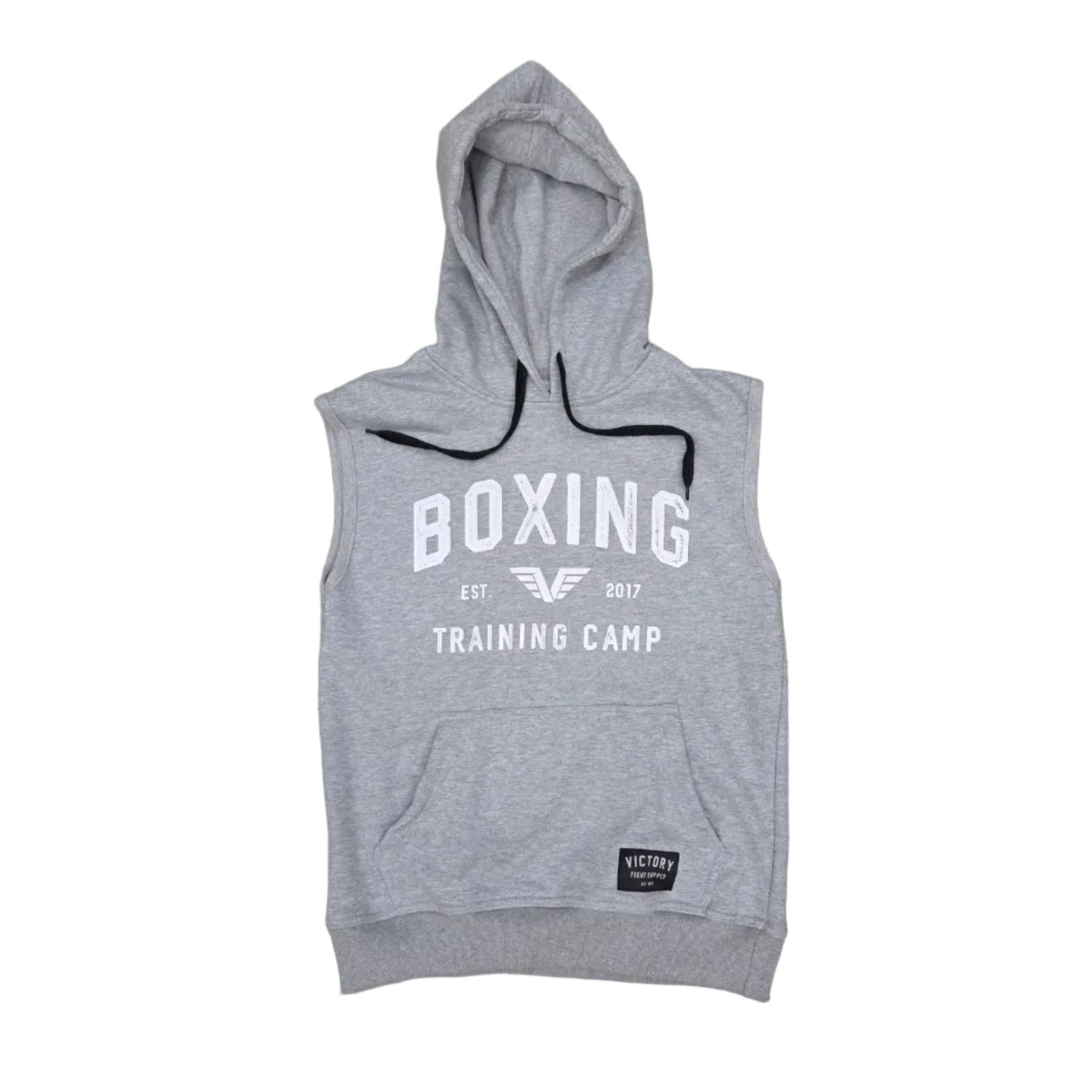VICTORY SLEEVELESS HOODIE BOXING TRAINING CAMP GREY/WHITE