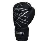 VICTORY GLOVES BOXING SPLASH SYNTEC HOOK AND LOOP BLACK/SILVER