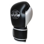 VICTORY GLOVES ATTACK LEATHER HOOK & LOOP BLACK/SILVER