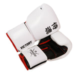 VICTORY GLOVES SAMURAI LEATHER HOOK AND LOOP WHITE/BLACK