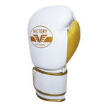 VICTORY GLOVES ATTACK LEATHER HOOK & LOOP WHITE/GOLD