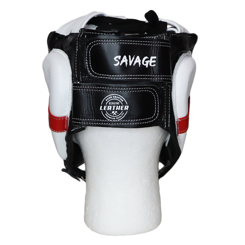 VICTORY HEADGEAR CHEEK LEATHER SAVAGE SERIES OS BLACK/RED