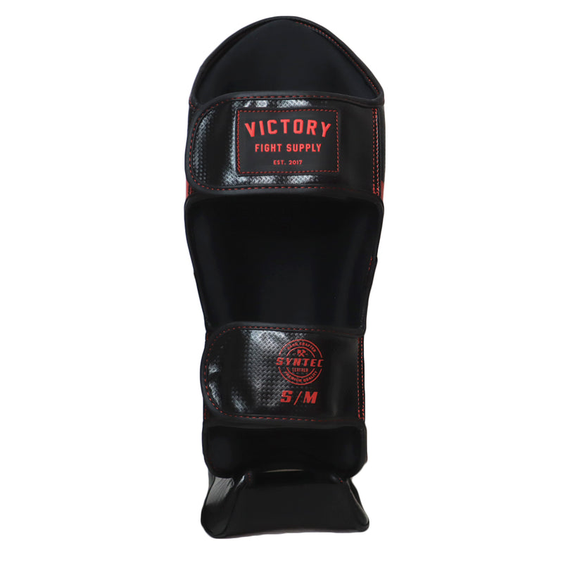 VICTORY SHINGUARDS CARBON SYNTEC BLACK/RED