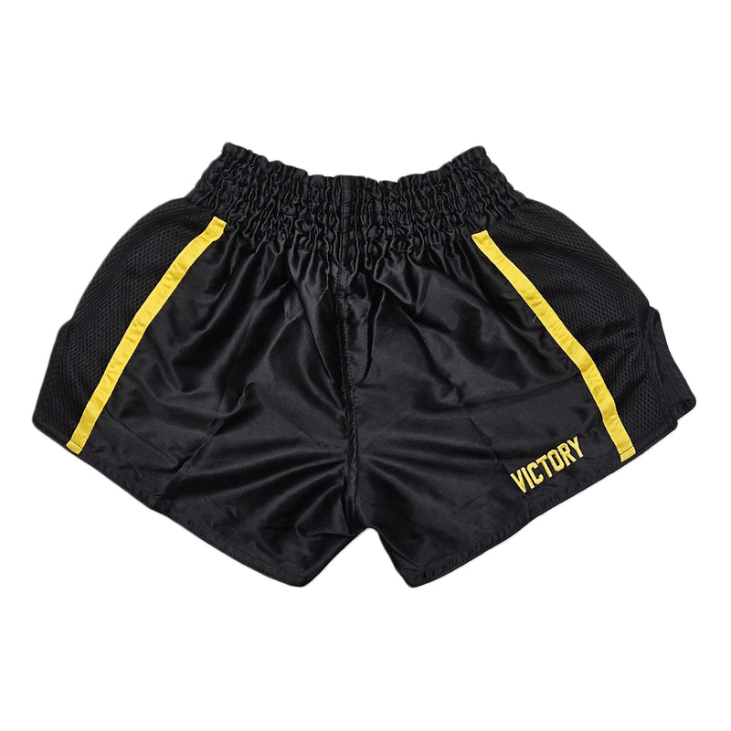 VICTORY MUAY THAI SHORTS BLACK/YELLOW
