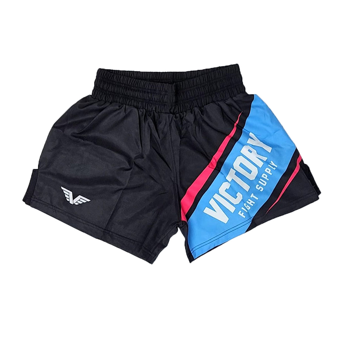 VICTORY FIGHT SHORTS HYBRID IMPACT VICE BLACK/BLUE/PINK