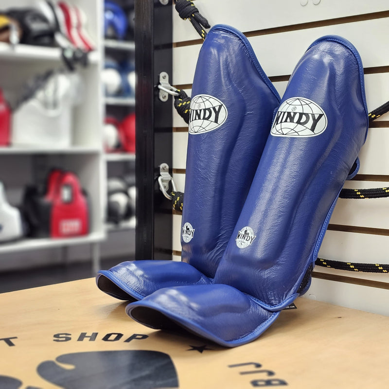 WINDY SHINGUARDS LPL3 SPARRING LEATHER BLUE