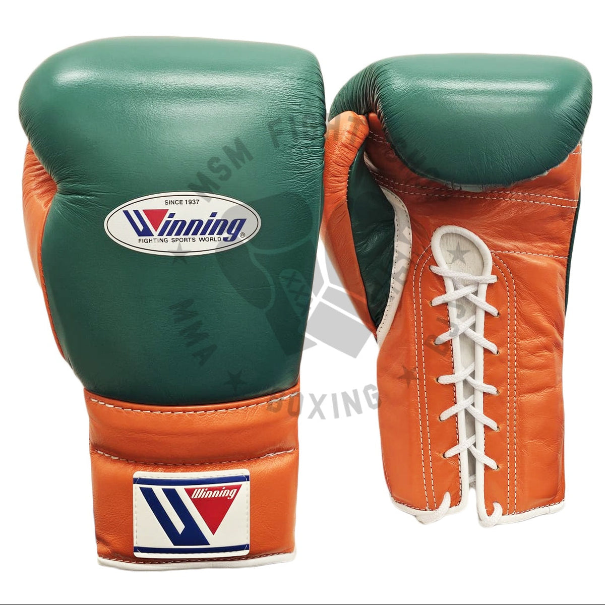 WINNING GLOVES CUSTOM LACE 16OZ MINT GREEN/ORANGE