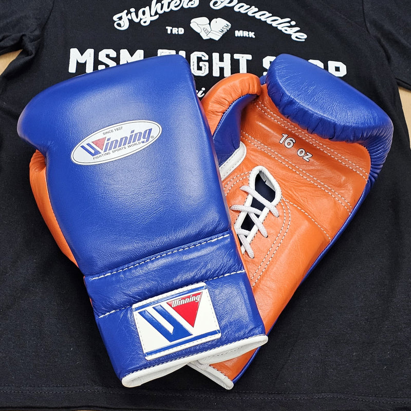 WINNING GLOVES CUSTOM LACE ROYAL BLUE/ORANGE PALM