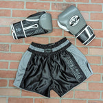 VICTORY MUAY THAI SHORTS CARBON BLACK/SILVER