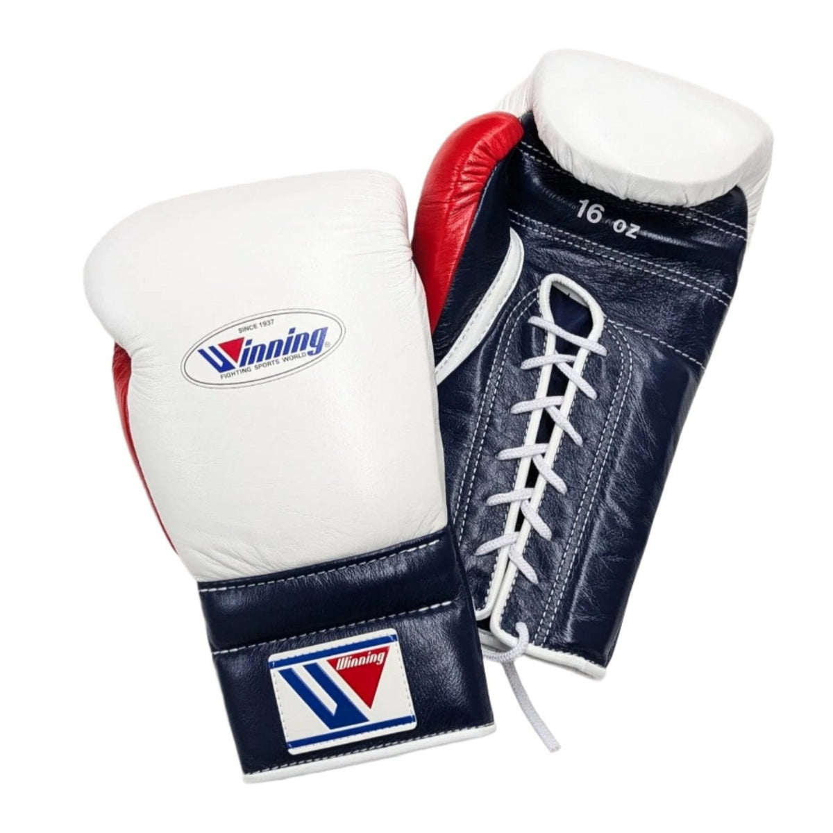 WINNING GLOVES CUSTOM LACE 16OZ WHITE/NAVY/RED