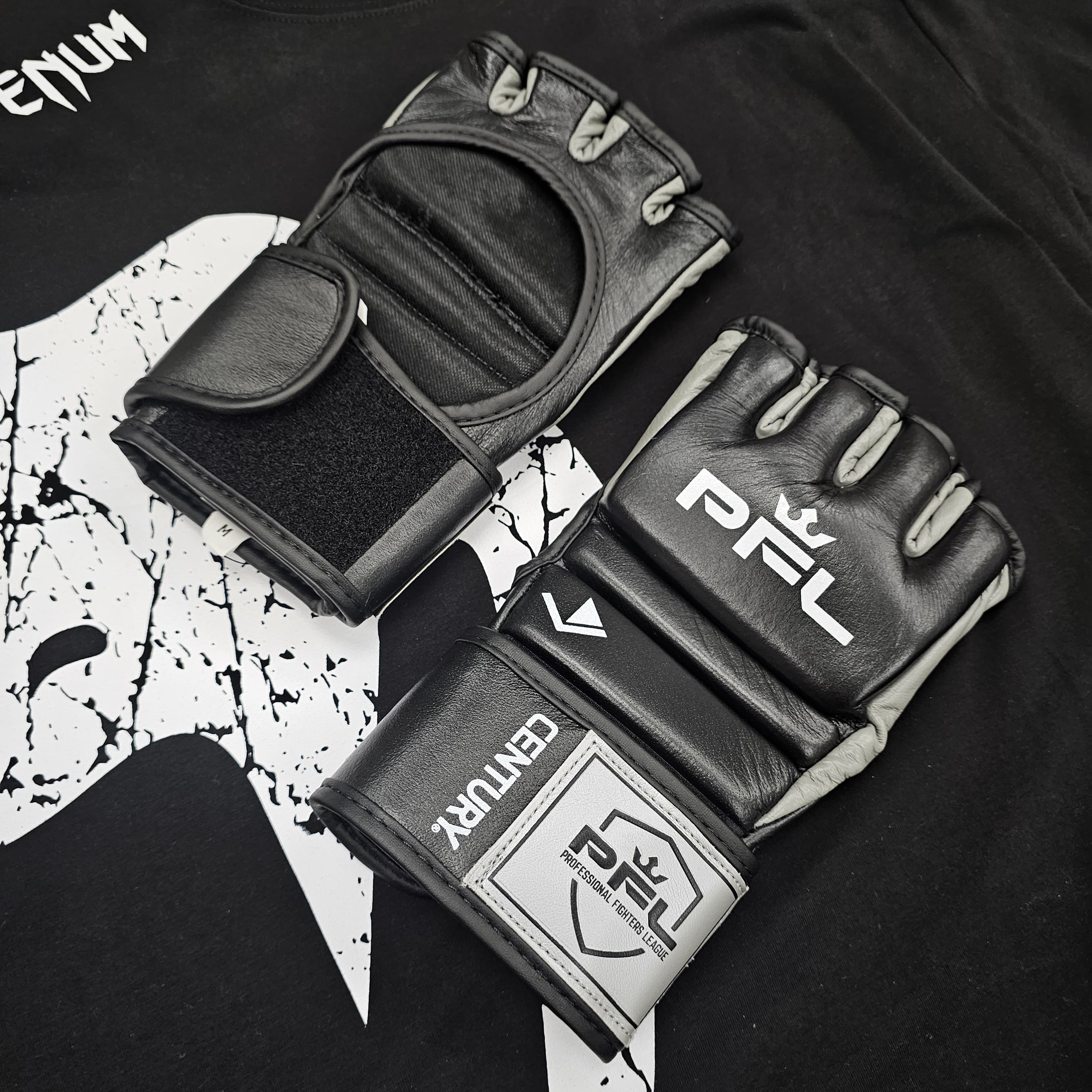 PFL MMA GLOVES OFFICIAL LEATHER BLACK/GREY – MSM FIGHT SHOP