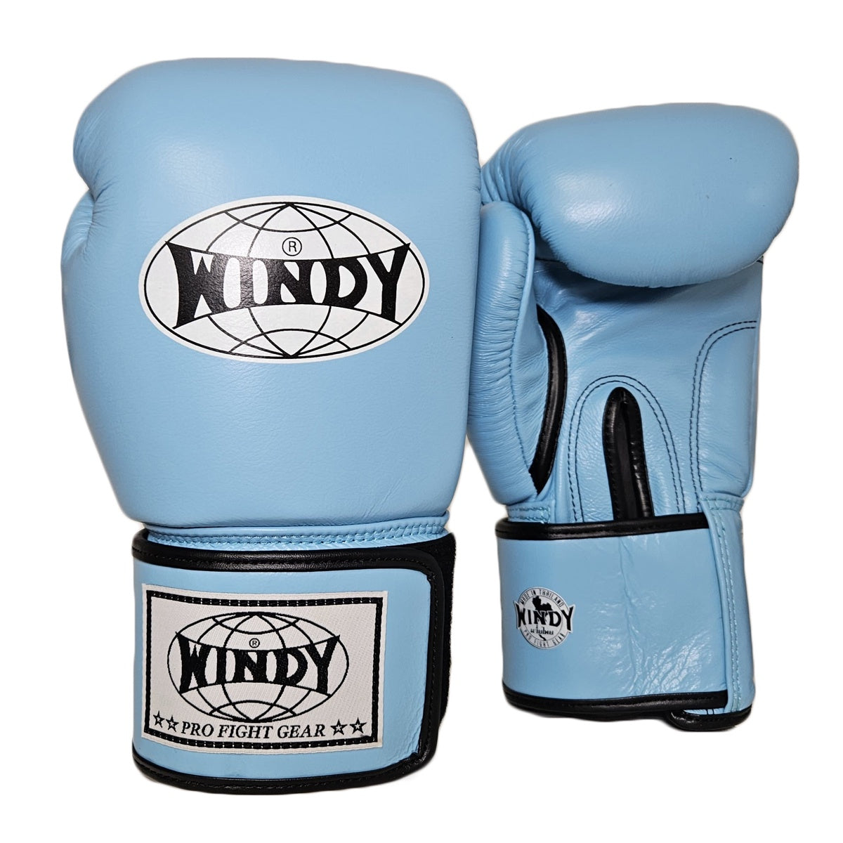 WINDY BOXING GLOVES BGVH LEATHER HOOK & LOOP LIGHT BLUE
