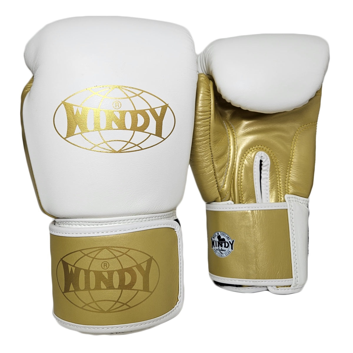 WINDY BOXING GLOVES BGVH LEATHER HOOK & LOOP WHITE/GOLD