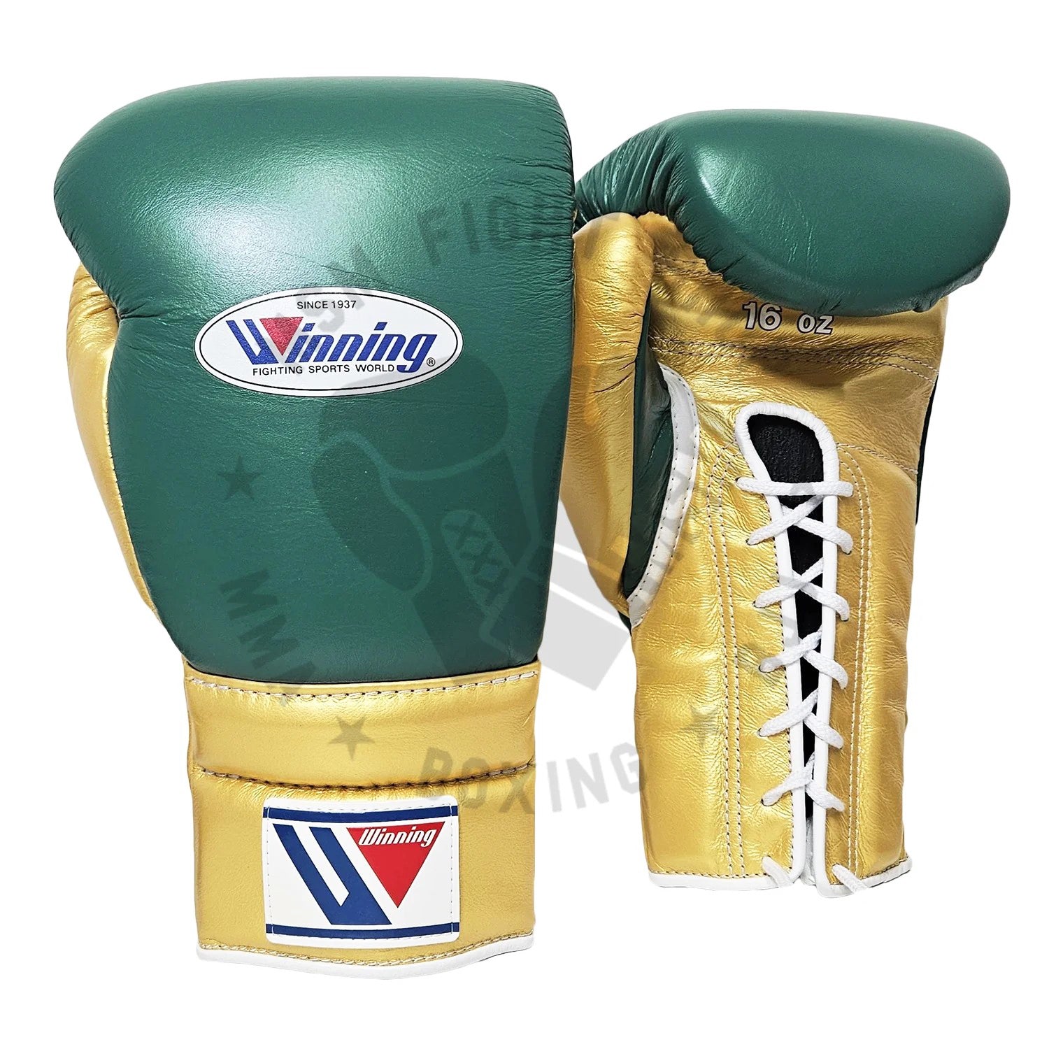 新品　Winning パンチングミット グリーン/ゴールド WINNING GLOVES CUSTOM LACE MINT GREEN / GOLD – MSM FIGHT SHOP