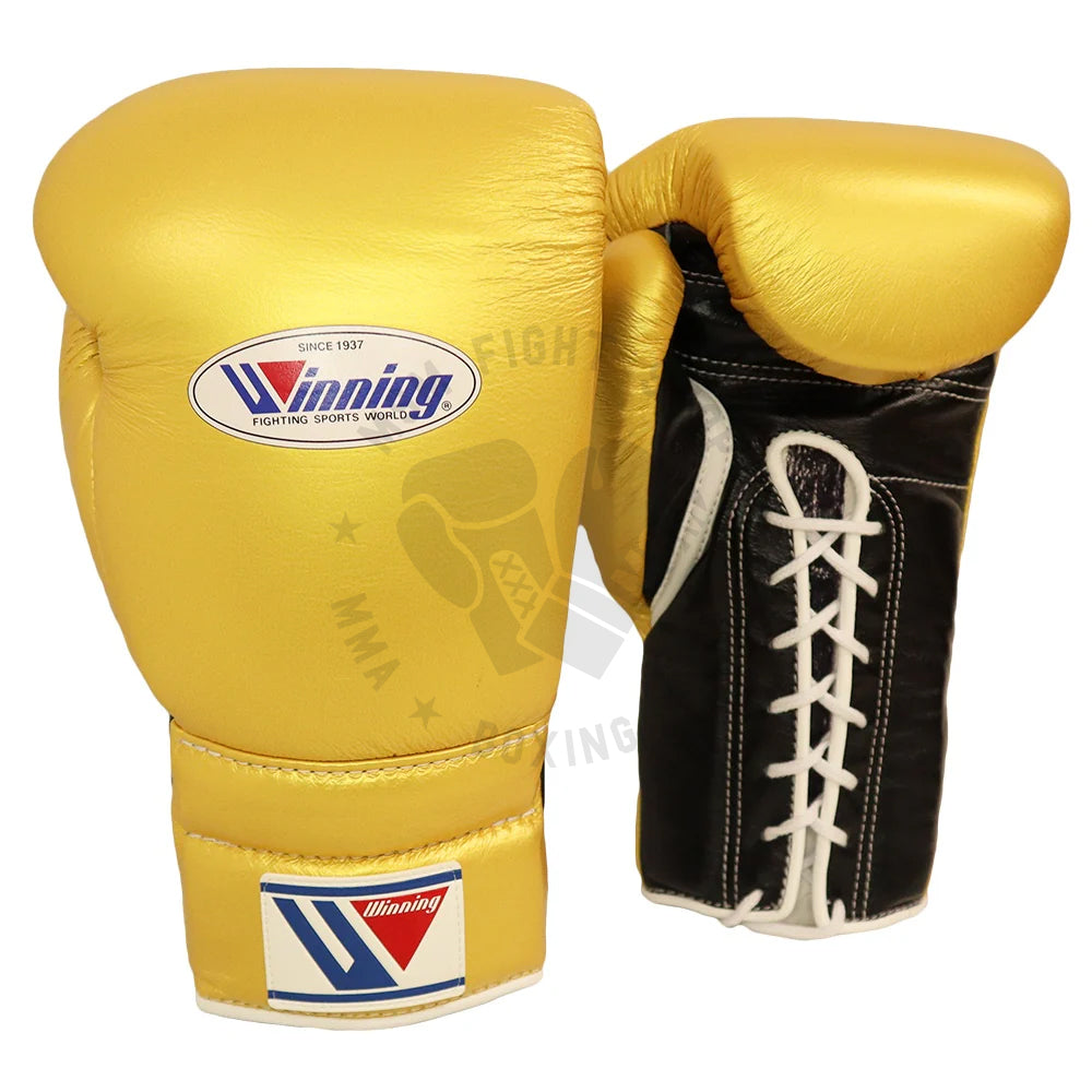 WINNING GLOVES CUSTOM 16OZ LACE GOLD / BLACK
