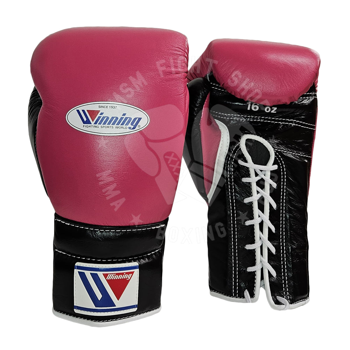 よろしく Winning ボクシンググローブ 16 oz 黒/ピンク よろしく様専用