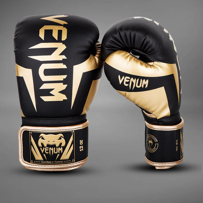 VENUM GLOVES ELITE BOXING BLACK/GOLD