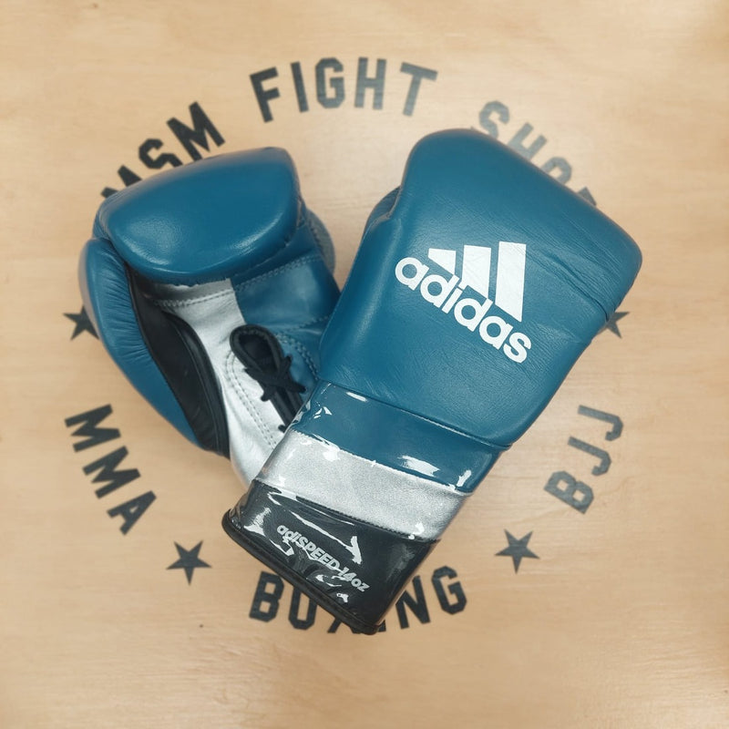 ADIDAS GLOVES BOXING 500 LEATHER LACE MIDNIGHT BLUE