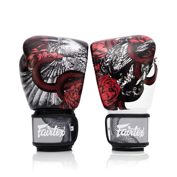FAIRTEX GLOVES BGV24 BEAUTY OF SURVIVAL H& L BLACK/WHITE