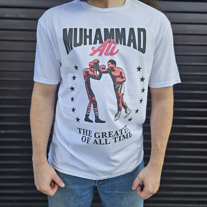 MUHAMMAD ALI SHIRT GOAT IN STARS WHITE