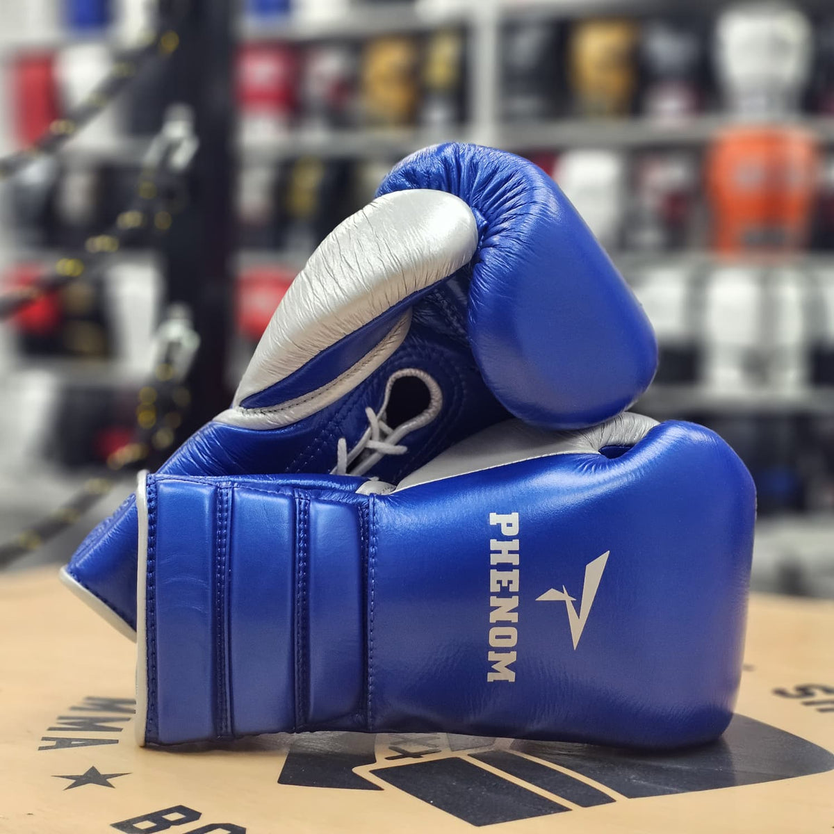 PHENOM BOXING GLOVES ELITE SG202 LACE BLUE/SILVER