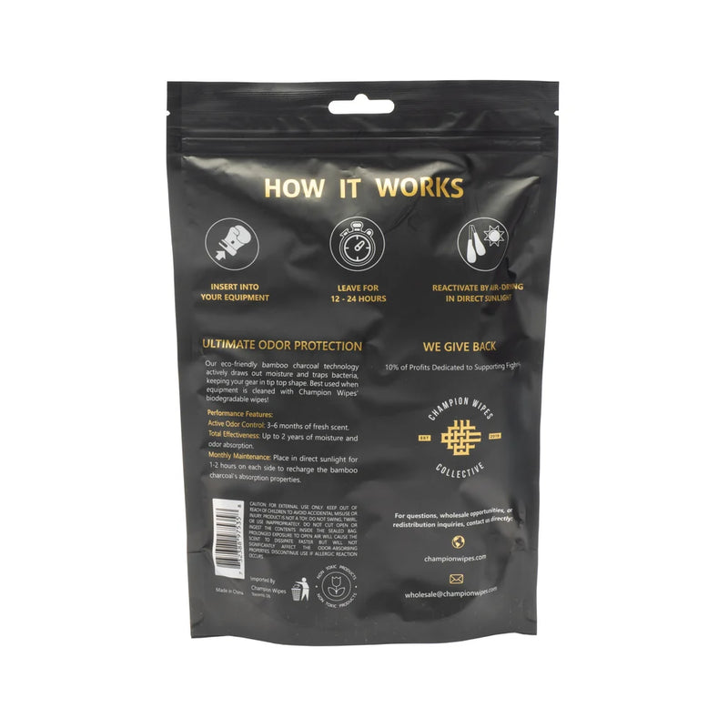 CHAMPION WIPES GLOVE DEODORIZER POUCHES